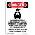 Signmission OSHA Danger Sign, 18" Height, Aluminum, Carbon Dioxide Gas, Portrait, 1218-V-2412 OS-DS-A-1218-V-2412